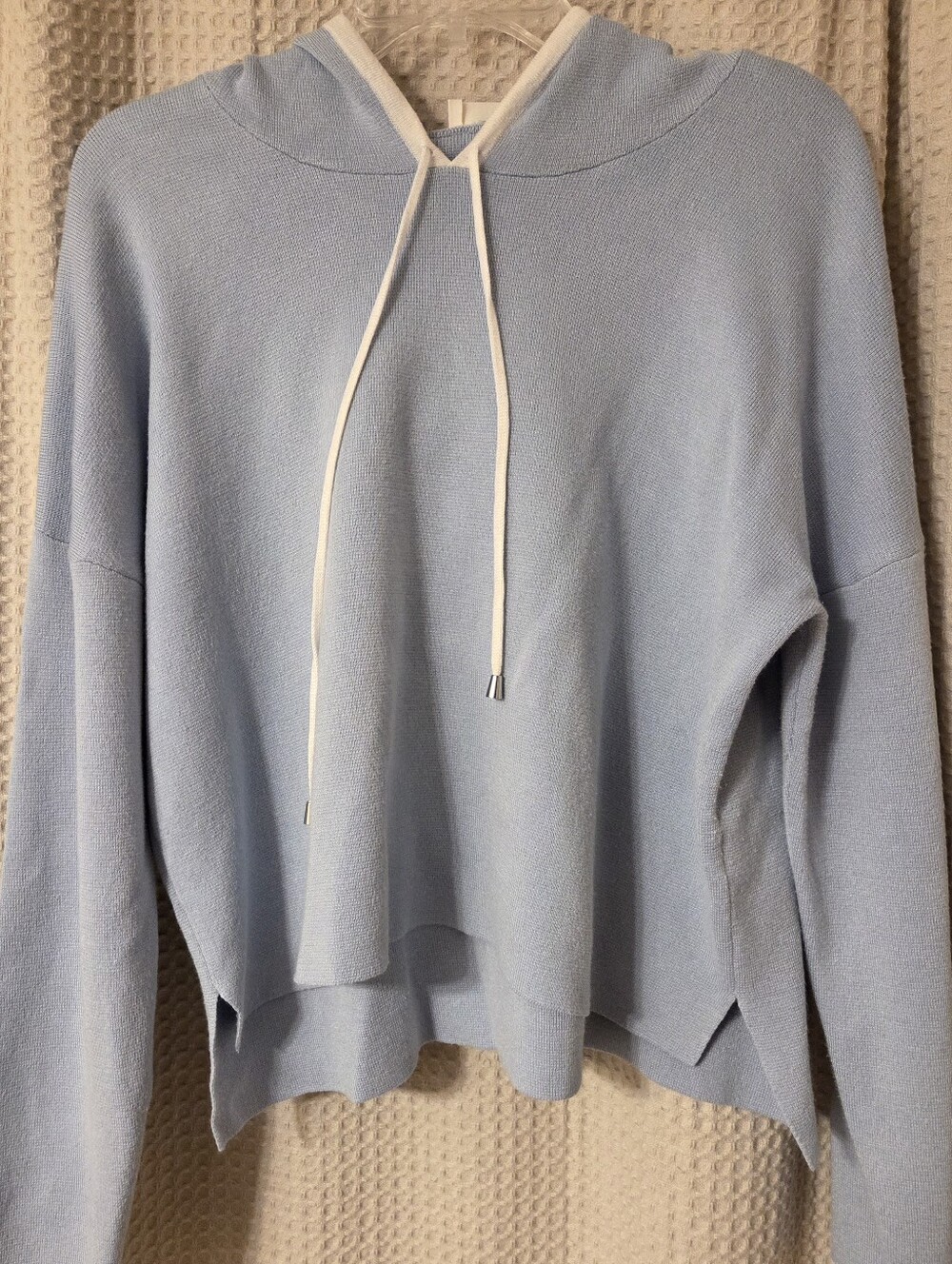 Cyrus Soft Knit Pullover Hoodie, Light Blue, Size L
